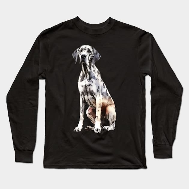 Great Dane Long Sleeve T-Shirt by DavidBriotArt